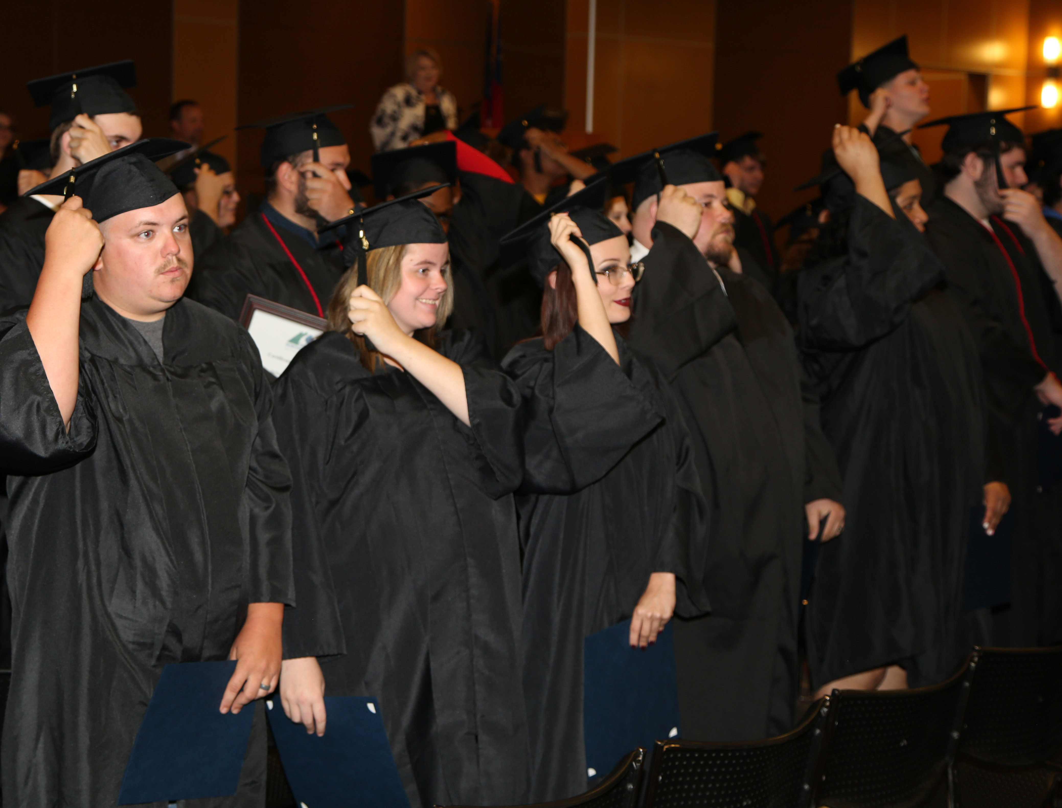 Graduates turn the tassels during GNTC's 2018-19 GED® Commencement Ceremony on Thursday, May 16.