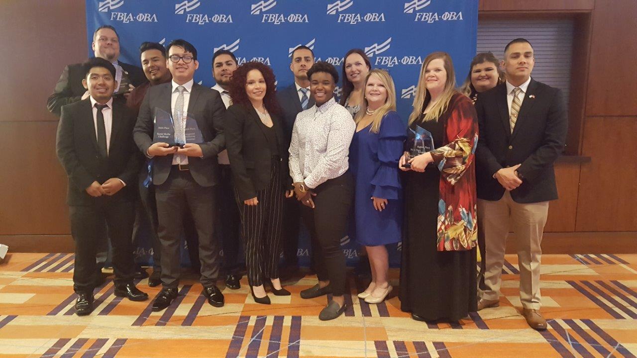 Thirteen Georgia Northwestern Technical College Bobcats competed nationally at the Phi Beta Lambda Pro Career Competition at the organization’s National Leadership Conference in Baltimore, Maryland this week. Shown here on Awards Night Tuesday are, front row from left, are Marvin Tomas Gaspar, Byron Campos Gomez, Jesse Gonzalez, Sprite Dyer, Kimberly Glover, Kelly Cook, and Bradley Ramirez. Shown in the back row, from left, are Thomas Scott, Bryan Tapia, Alejandro Cruz, Carlos Miranda, Cynthia Kirk, and Allie Long.