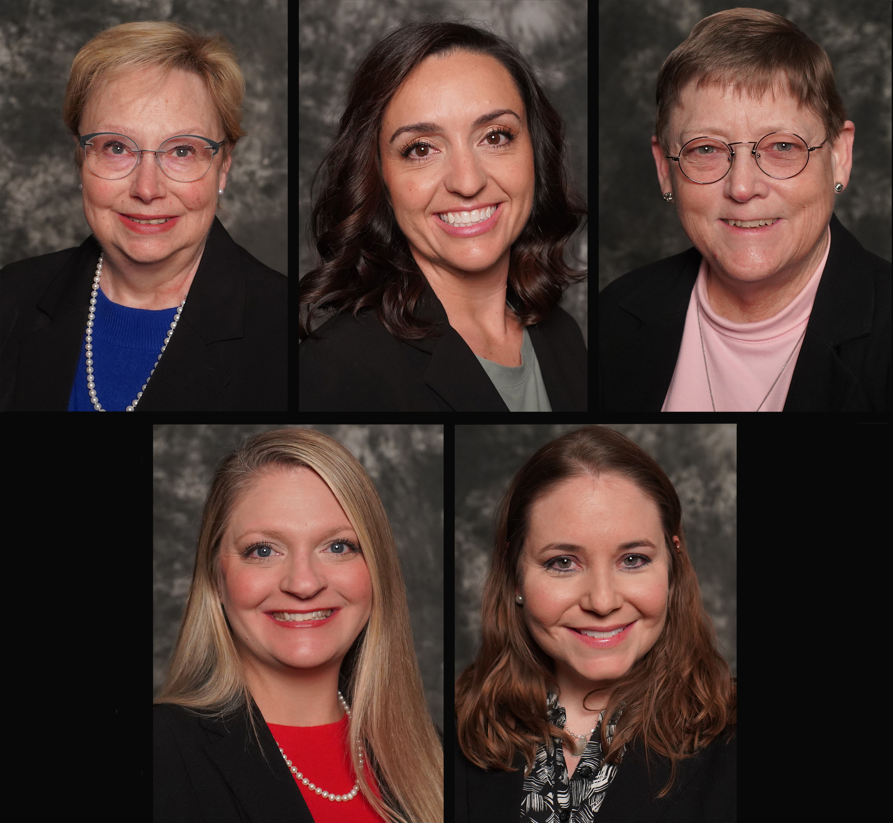 The nominees for the 2022 Rick Perkins Award are: (top row, left to right) Anne Clay, Brittany Cochran, Donna Estes (bottom row, left to right) Crista Resch and Kimberly Temple.