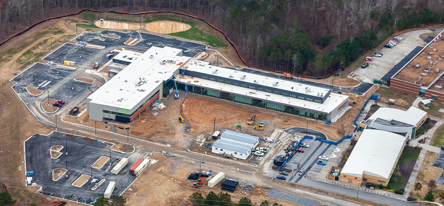 An aerial photograph of the Whitfield Murray Campus Phase II Expansion Project at Georgia Northwestern Technical College.