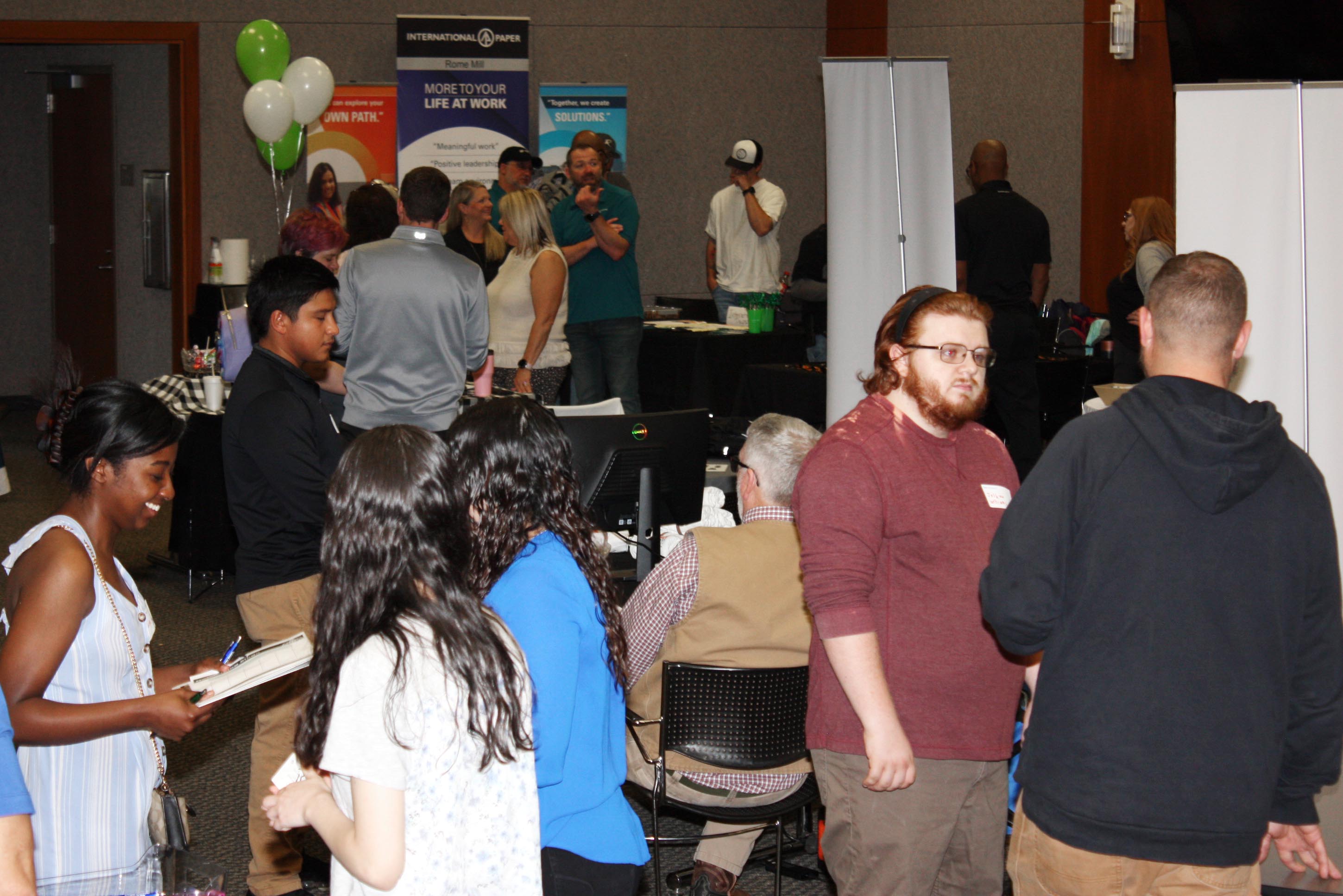 Students learn about career opportunities at the GNTC Career Fair on Tuesday, April 11.