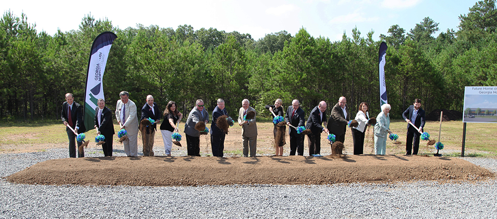 Georgia Governor Nathan Deal and a group of Georgia dignitaries joined for the groundbreaking of Georgia Northwestern Technical College’s new 80,000-square foot facility set to open on the college’s Whitfield Murray Campus in Dalton, Georgia in late 2018/early 2019. Shown in this photo from Tuesday’s groundbreaking ceremony in Whitfield County are, from left, Mike Macon, Balfour Beatty Vice President; Jay Henry, GNTC Board of Directors; Representative Rick Jasperse; Representative Jason Ridley; TCSG State Board Member Shirley Smith; TCSG State Board Member Randall Fox; TCSG State Board Chair Joe Yarbrough; Governor Nathan Deal; TCSG Commissioner Gretchen Corbin; GNTC President, Pete McDonald; Representative Bruce Broadrick; Representative Steve Tarvin; GNTC Associate Vice President Ginger Mathis; GNTC Foundation Trustee Doris White; HOK Representative Scott Rose.