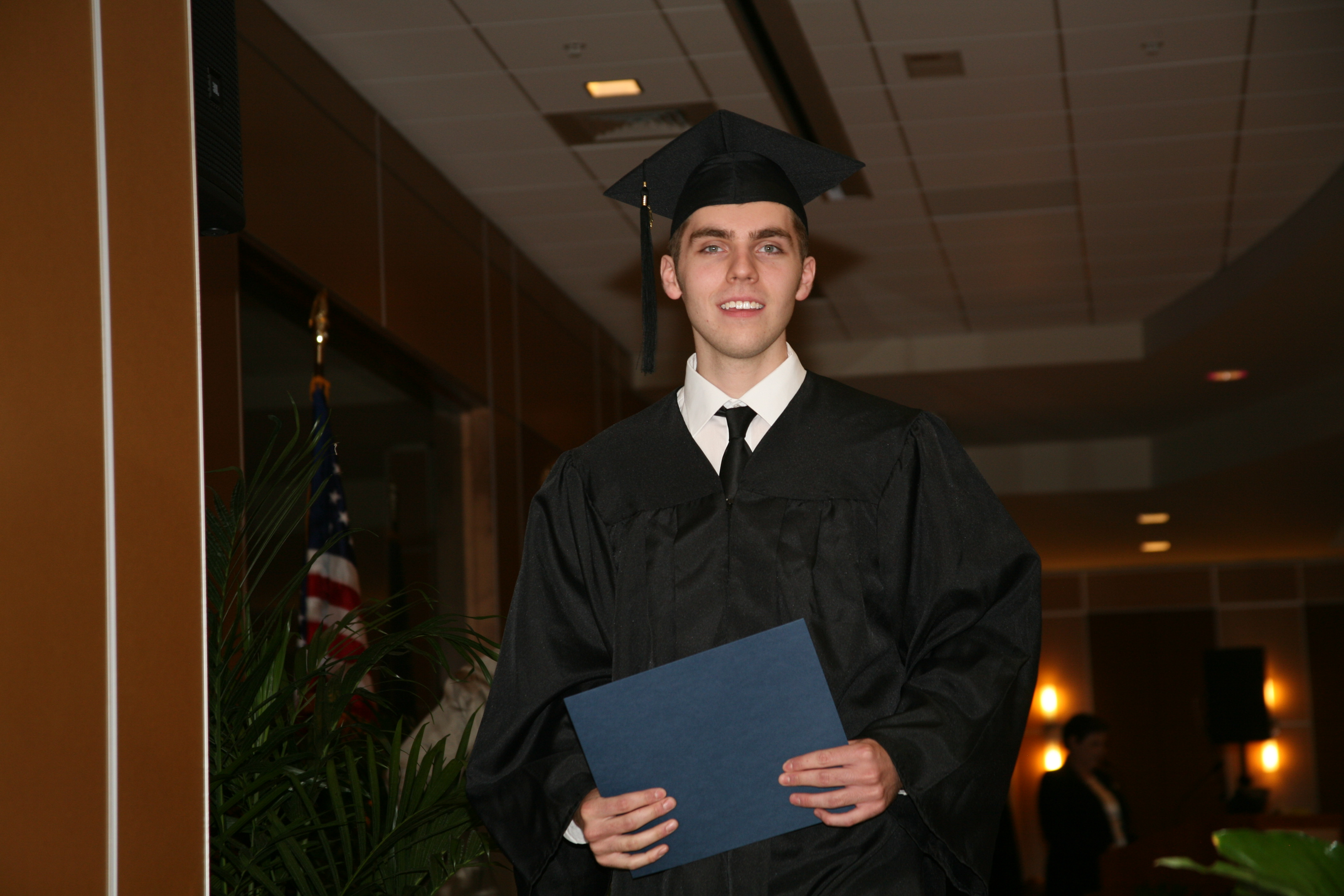 Chase Bailey celebrates after receiving his GED® diploma during GNTC’s 2016 GED® Commencement Ceremony.