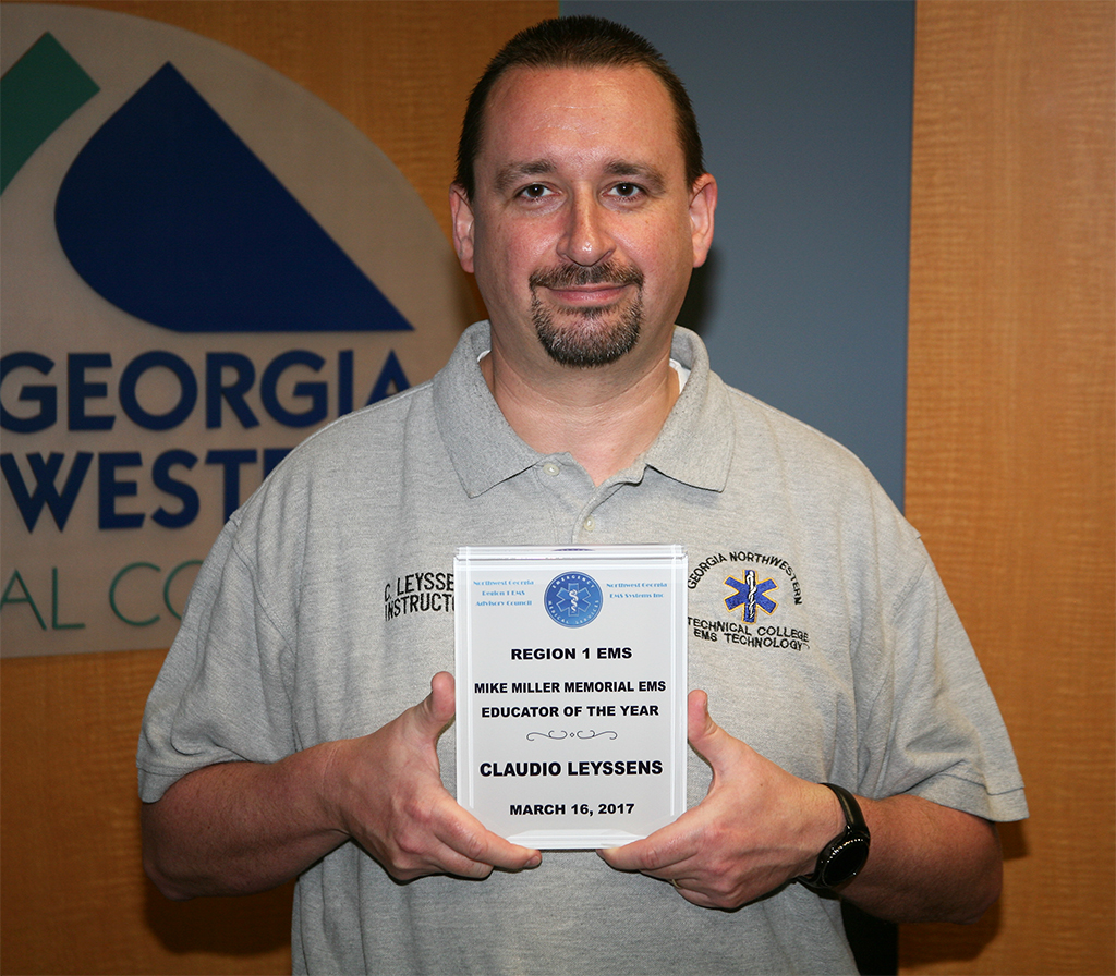 Claudio Leyssens is the Region 1 EMS Educator of the Year in Northwest Georgia.