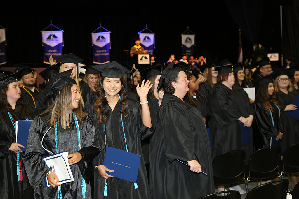 GNTC graduates celebrate during the 2019 Spring Commencement Ceremony.