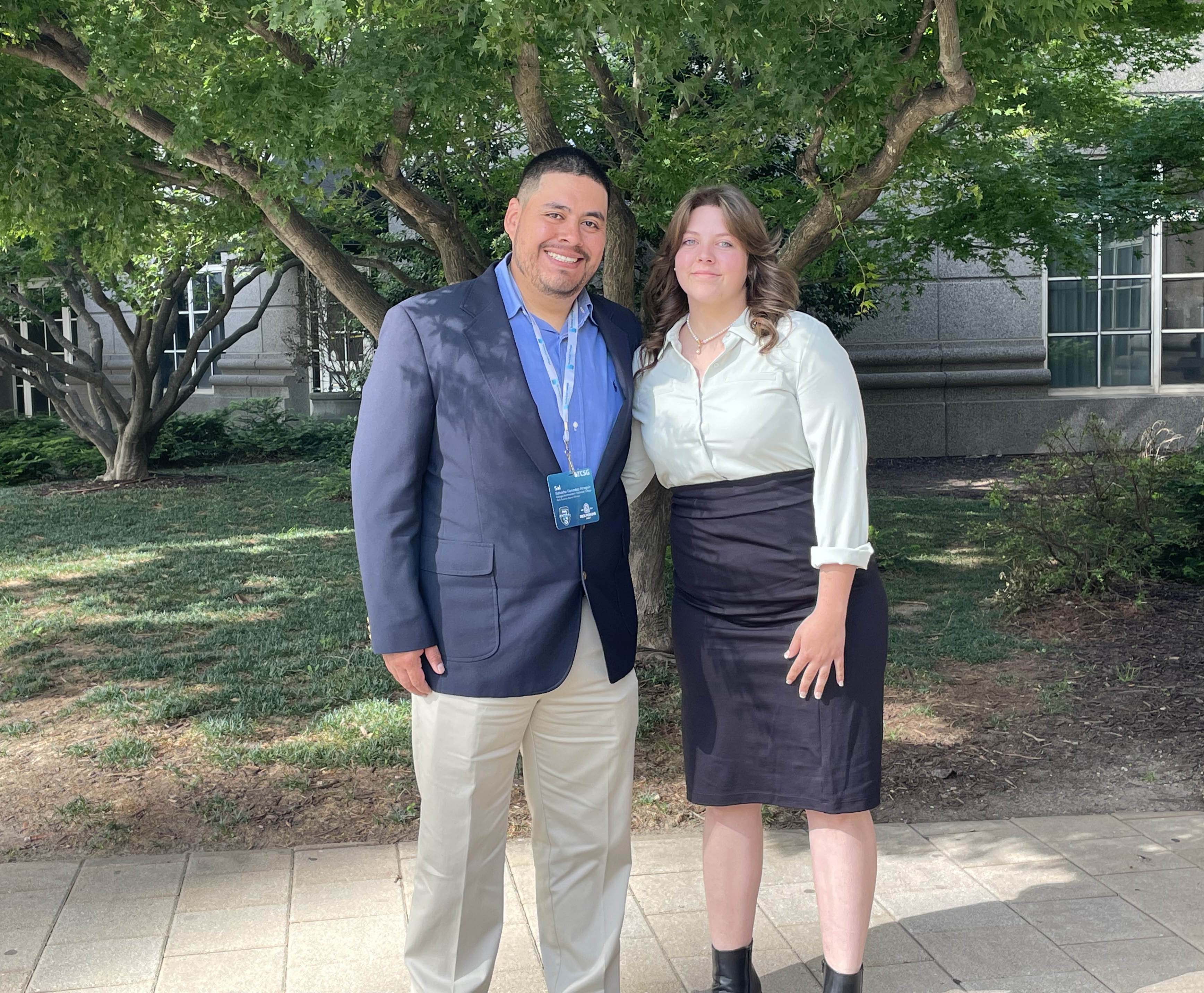 Salvador Gonzalez, program director and instructor of Diesel Equipment Technology at GNTC, (left) is a regional finalist in the competition to be named the state’s 2023 Rick Perkins Instructor of the Year, and GNTC student Cayla Pemberton has been named a regional finalist in the 2023 Georgia Occupation Award of Leadership (GOAL) competition.