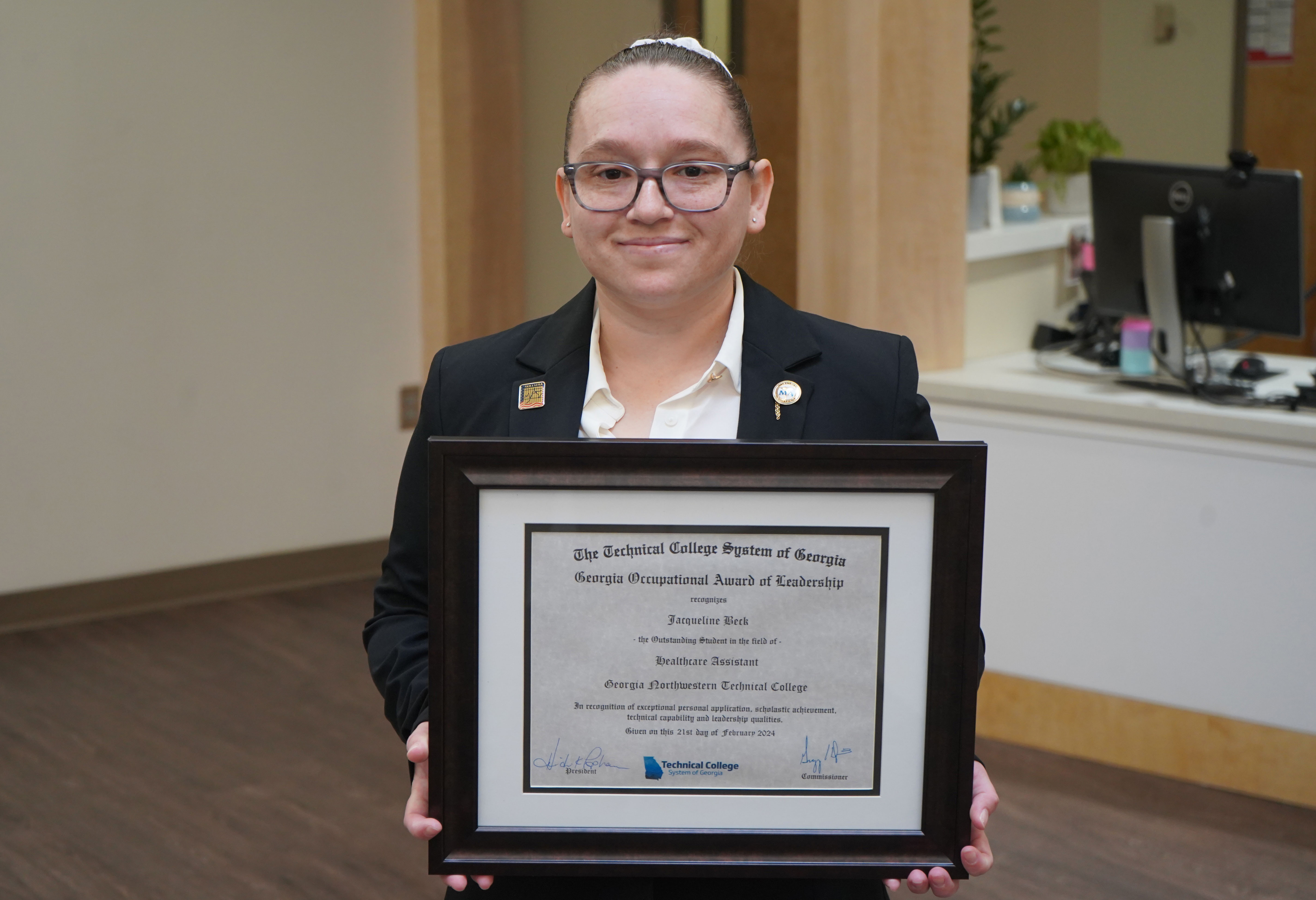 Jacquelyn Beck is Georgia Northwestern Technical College’s (GNTC) 2024 Georgia Occupational Award of Leadership (GOAL) winner.