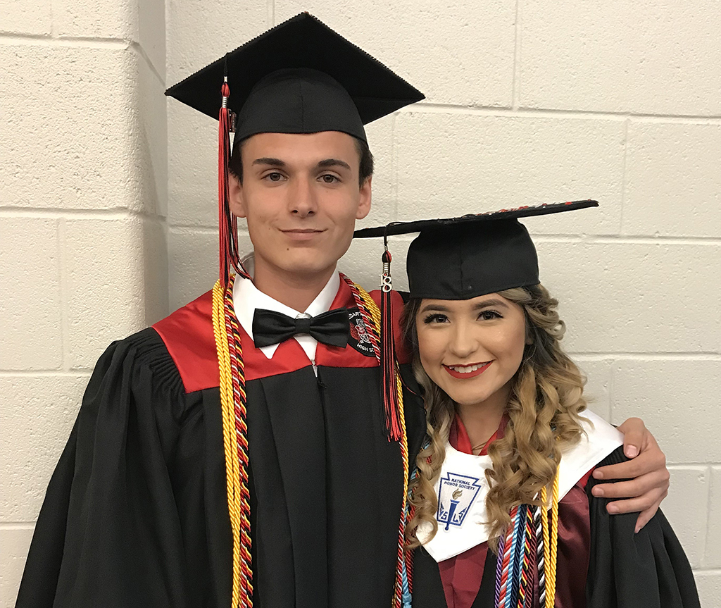 Nahomy Diaz (right) and Quentin Shadden (left) of Cedartown were selected to receive the David Adam Scholarship to attend Georgia Northwestern Technical College (GNTC). The scholarship was established by the Ronald Adam family in memory of David Wayne Adam (1971-1988) a student at Cedartown High School.