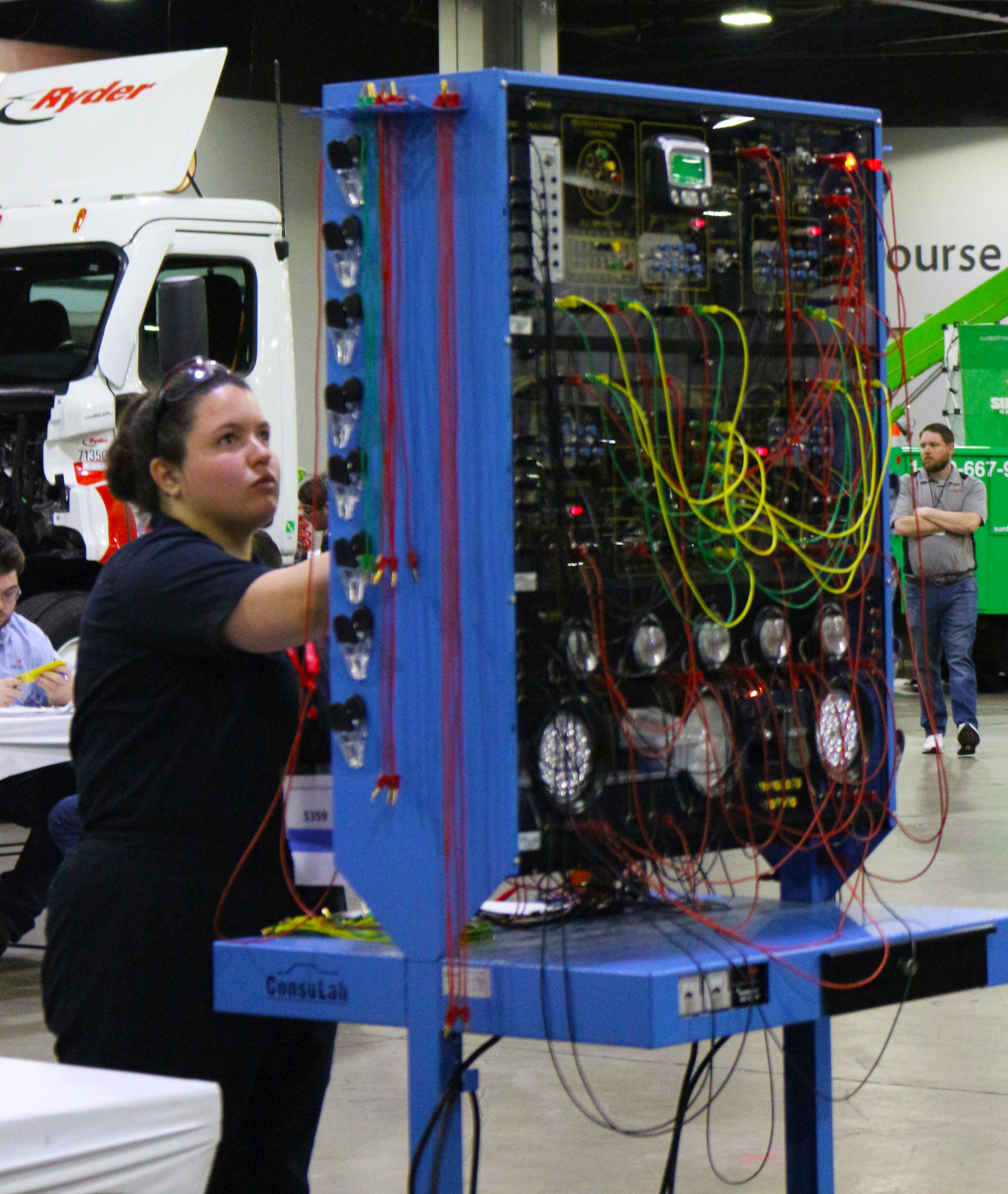 GNTC student Savannah Almond competes in the Diesel Equipment Technology category at the 2023 SkillsUSA Georgia competition in Atlanta on March 9.