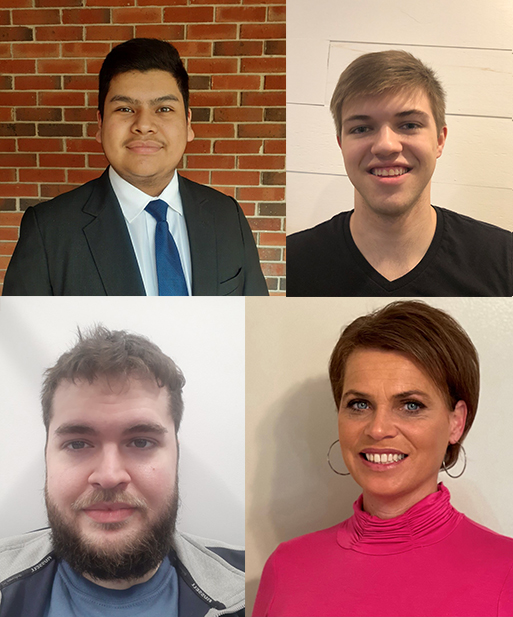 Ashley Vineyard (bottom right), Jose Cruz (top left), Matthew Dunn (bottom left) and Stephen Hensley (top right) received The Gov. Nathan Deal Technical Education Scholarship.