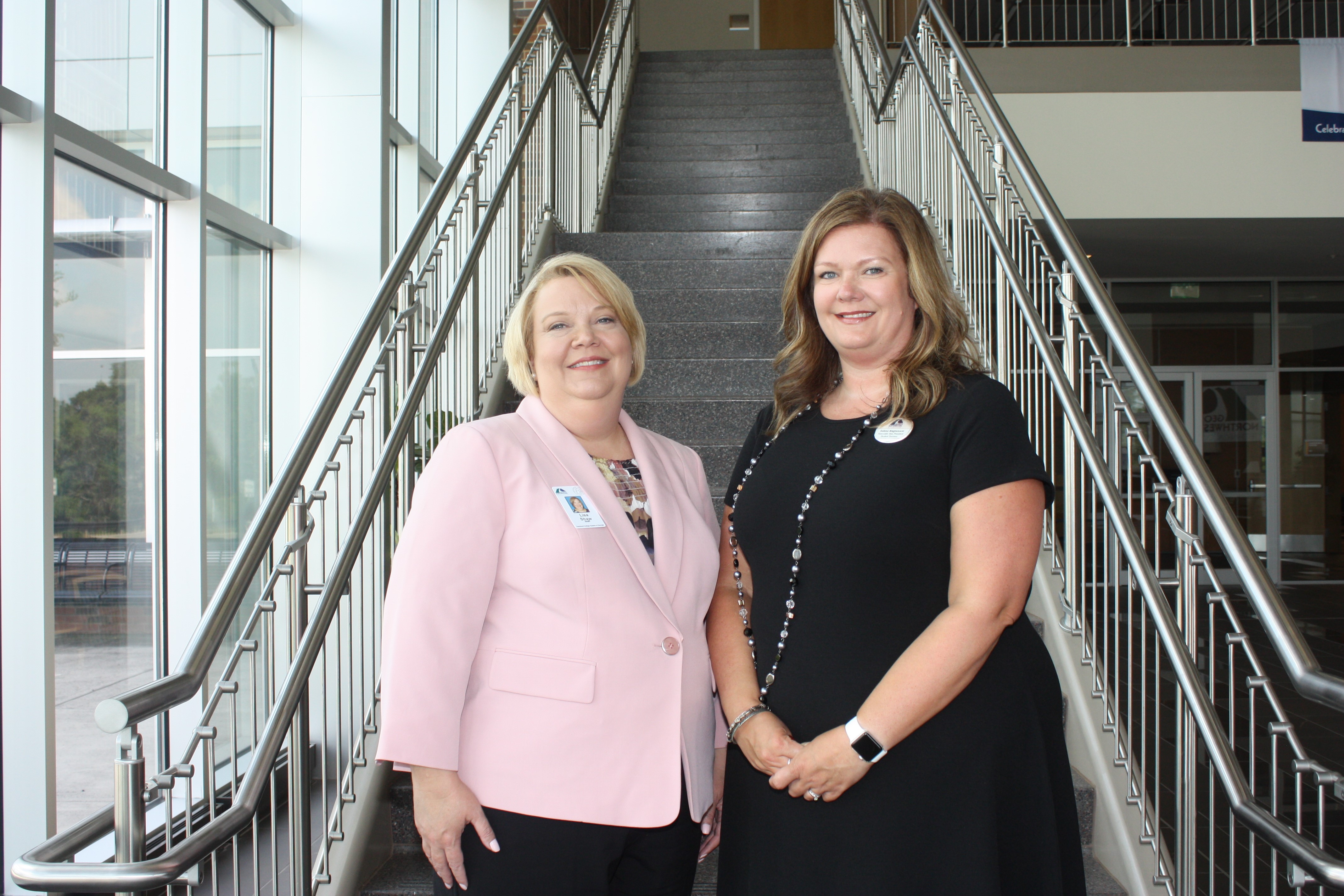 Selena Magnusson (right) of Chickamauga is the new vice president of Institutional Effectiveness and Student Success at GNTC and Melissa (Lisa) Shaw (left) of Chatsworth is GNTC’s new vice president of Adult Education.