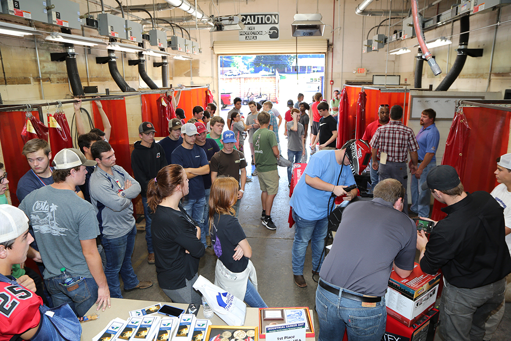 The welding simulator attracted huge crowds at the 2018 Industrial Career Day on GNTC’s Floyd County Campus.