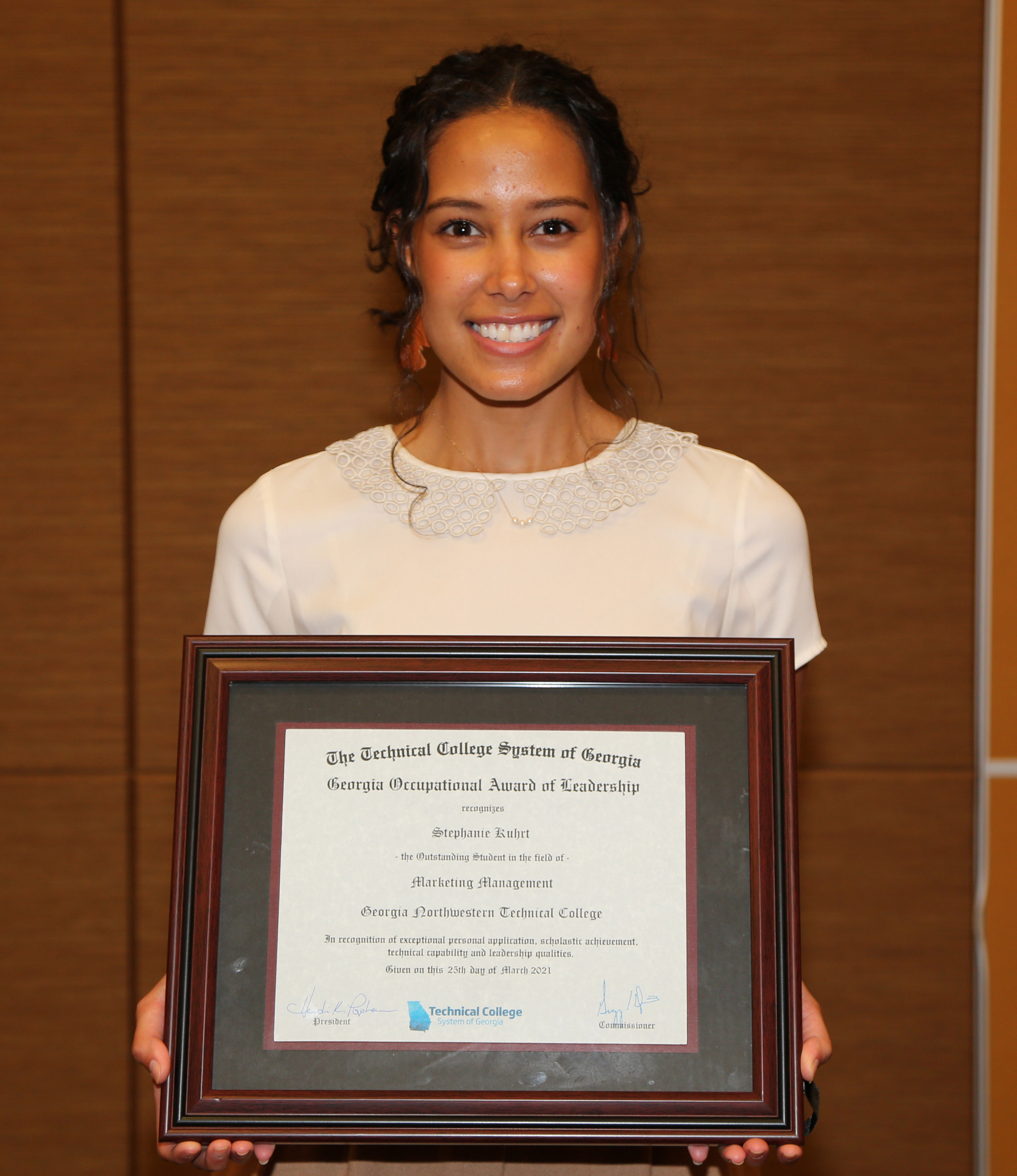 Marketing Management student Stephanie Kuhrt is Georgia Northwestern Technical College’s 2021 GOAL winner.