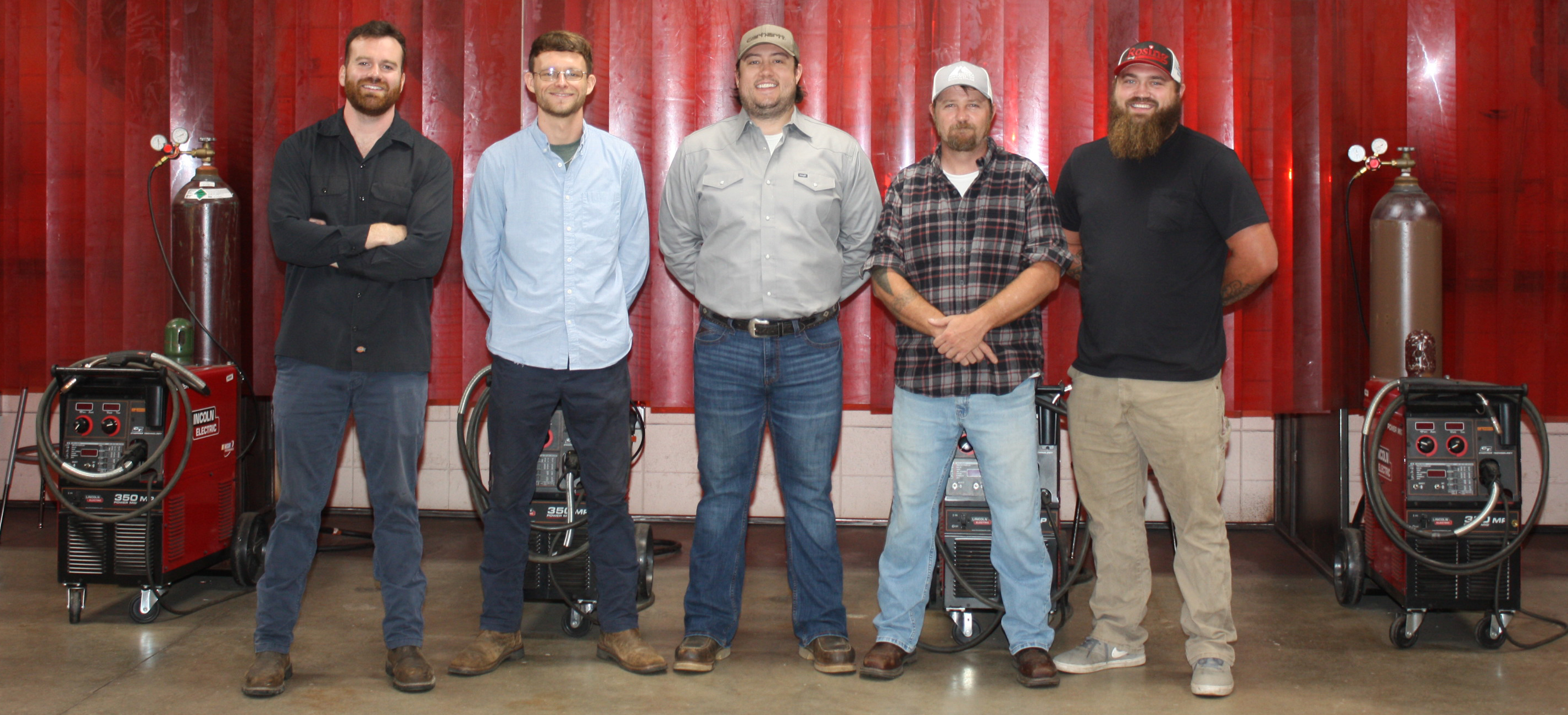 GNTC’s Welding and Joining Technology instructors (from left) Jeremiah Cooper, Tayler Davidson, Shawn Daniel, Billy Brown and Brandon Johnson.