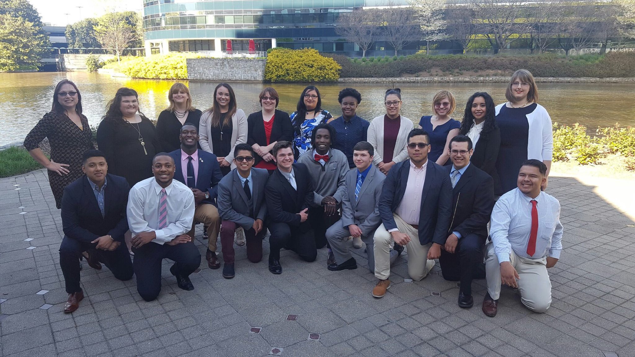Members of the Georgia Northwestern Technical College Phi Beta Lambda team competing in Atlanta this past weekend stopped for a picture. In the front row, from left, are Jonathan Herrera, Demonte Parker, Jalen Hamilton, Miguel Ramirez, Cage Gary, Darius Fugh, Brett Notabartolo, Ronal Bueso, Nicholas Post, and Bryan Tapia. Standing, from left, are Cynthia Kirk, Allie Long, Brandy LeVan, Corey Carlile, Amanda Teeters, Selena Spivey, Sprite Dyer, Jennifer Sandoval, Meagan Casker, Melisa Fajardo, and Elisabeth Harp.