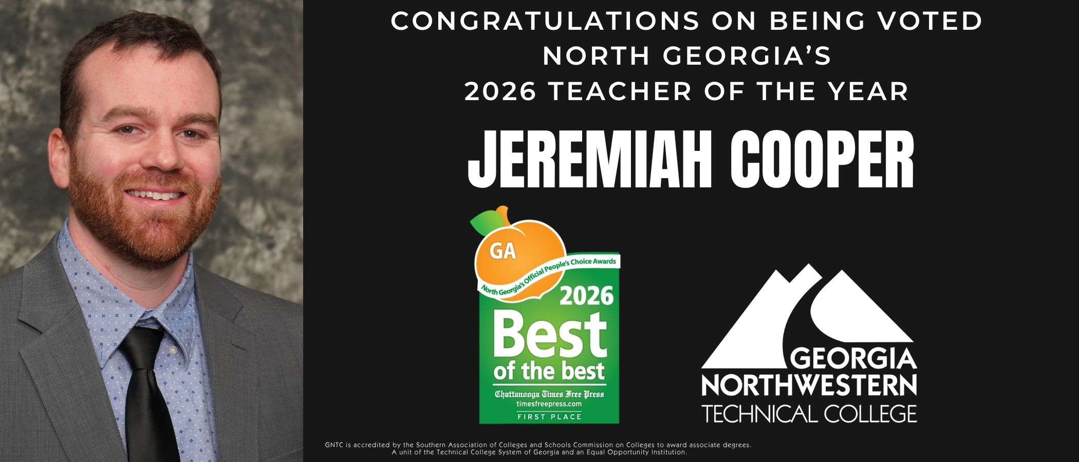 Jeremiah Cooper Voted 2026 Teacher of the Year