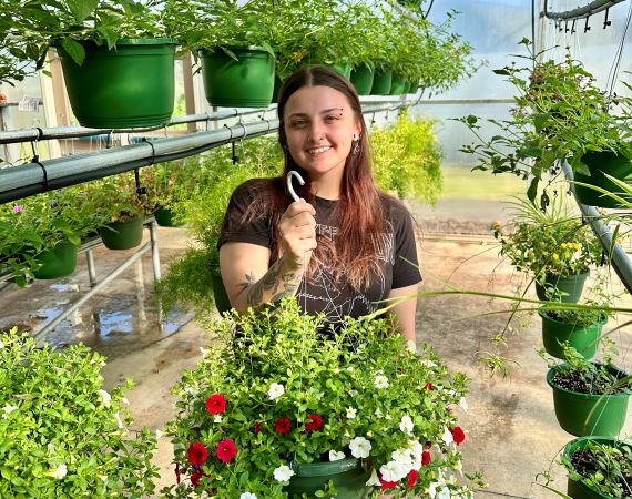 GNTC Horticulture student Isabel Melton of Rome prepares for GNTC’s 2026 Spring Plant Sale to be held April 13-16.