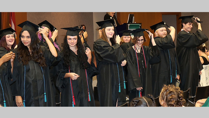 Spring 2026 graduates of GNTC’s Accelerated Academy turn their tassels.