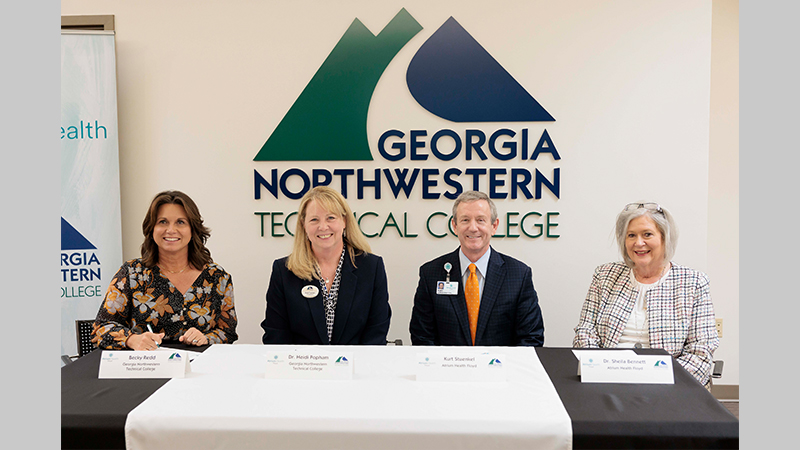 Atrium Health Floyd and GNTC signed a new agreement to increase enrollment in three of GNTC’s healthcare programs.