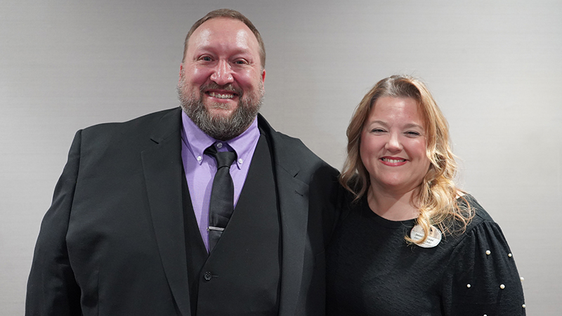 Robert Branum (left) is the winner of GNTC’s 2025 GOAL Award, and Jennifer Dixon is the winner of GNTC’s 2025 Rick Perkins Award.