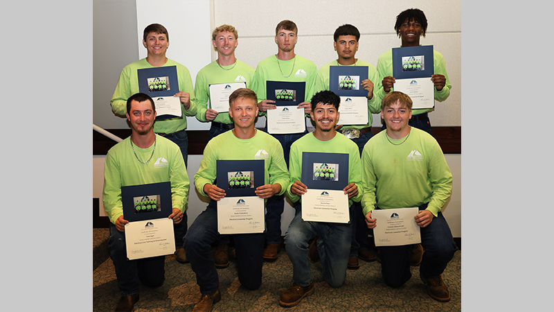 Graduates from GNTC’s Electrical Lineworker program for summer 2025