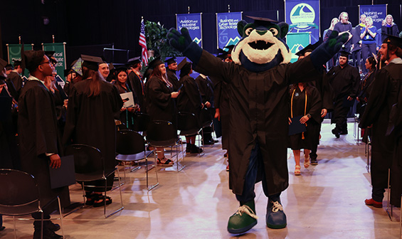 Bobcat walks graduates out of graduation